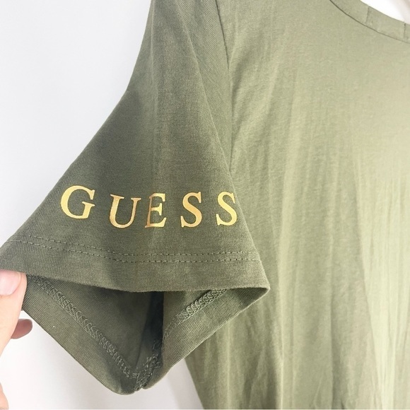 GUESS Asymmetrical T-shirt Dress with Elastic Ruching - Picture 3 of 9